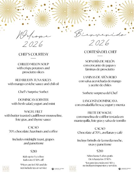 NYE Menu 2025